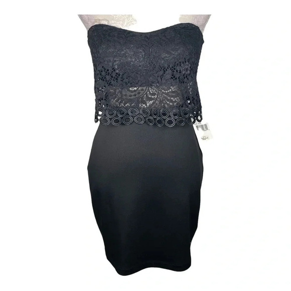 Teeze Me Black Dress Woman’s Summer Strapless - Picture 2 of 6